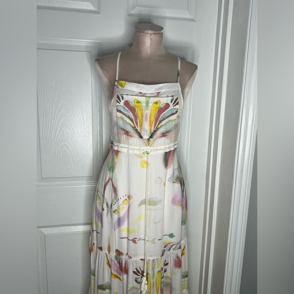 Free People watercolor Maxi Dress Sz 10 - Picture 4 of 15